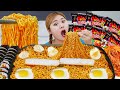 Asmr mukbang fire spicy noodles sundubu buldak noodles eating show by hiu 