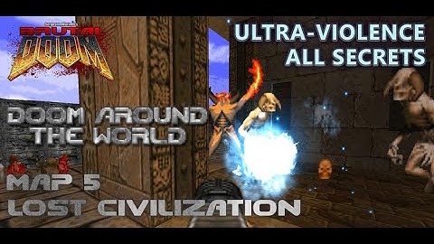 Doom 2 - Doom Around The World - Mapa 5 - Ultra-Violence - All Secrets