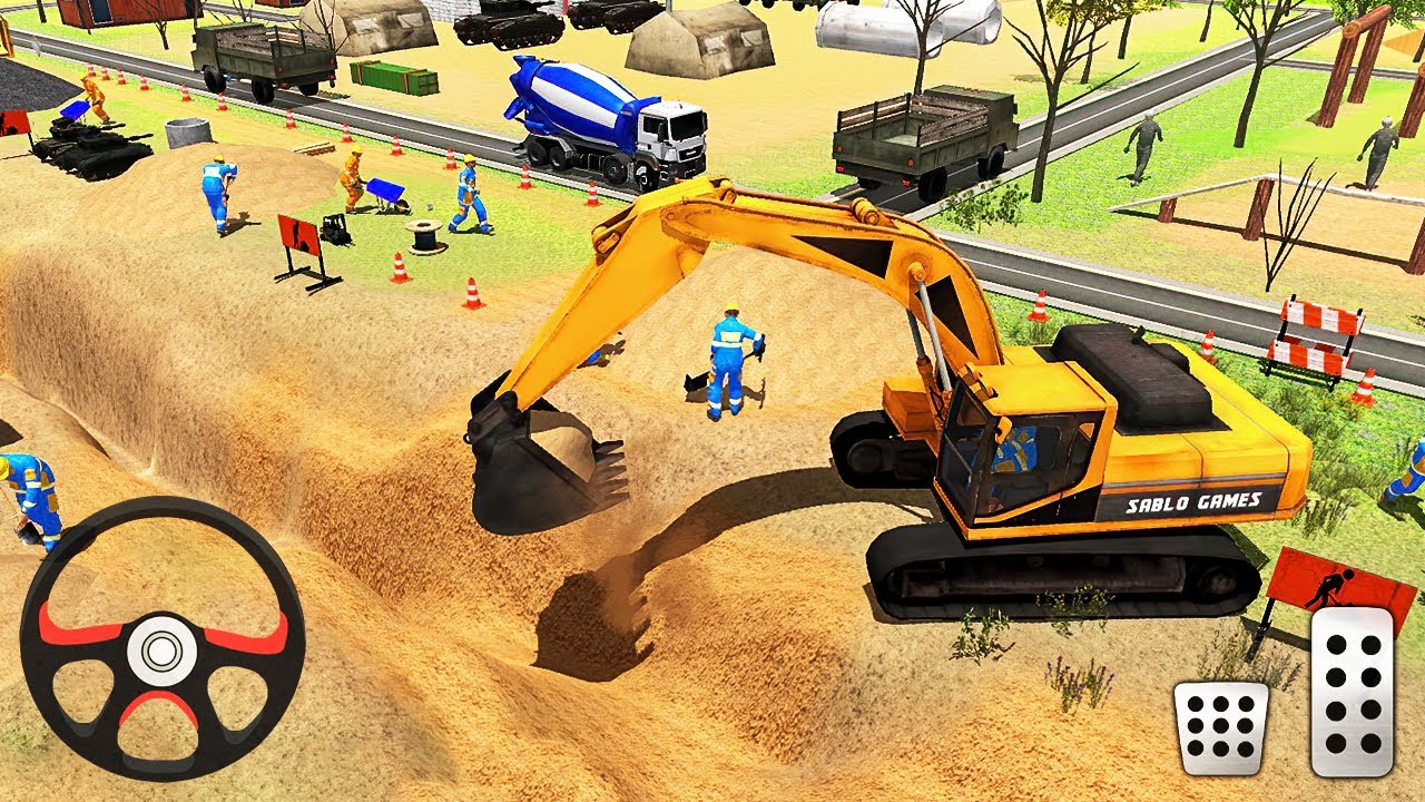 Highway Road Construction Simulator 2021 - Mega Machines Transporter - Android Gameplay