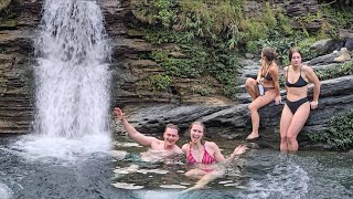 Dive And Explore The Stunning Waterfall With A European Angel