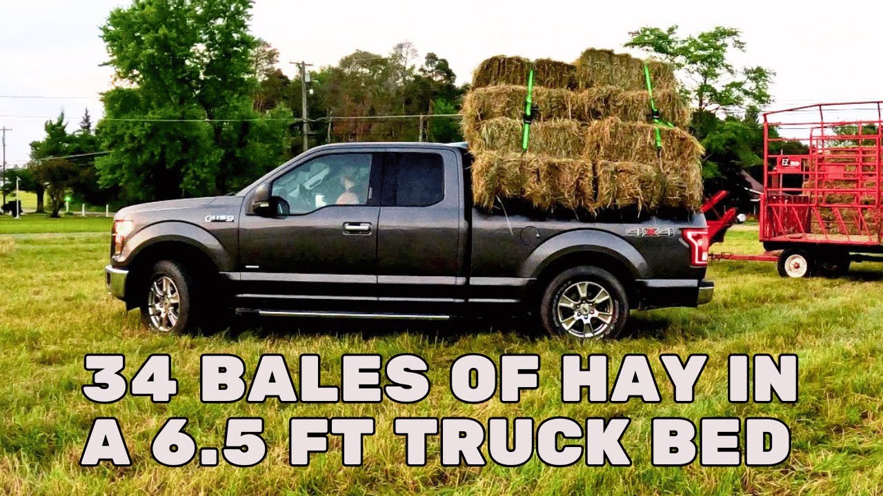 how-to-stack-square-bales-of-hay-into-a-pickup-truck-youtube