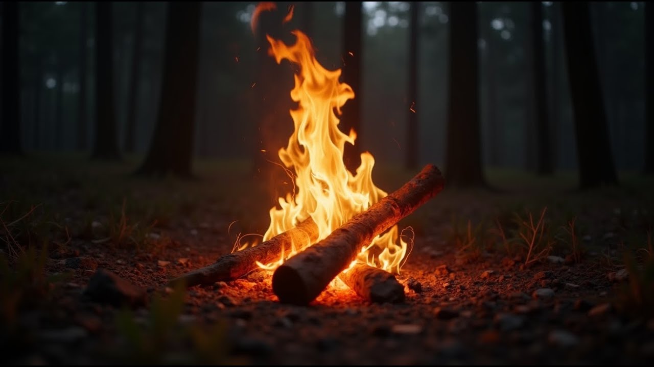 Real Campfire Flames for Deep Healing Sleep