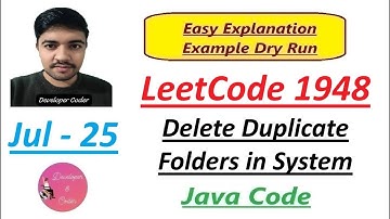 Delete Duplicate Folders in System | LeetCode 1948 | Tries | Java Code | Developer Coder