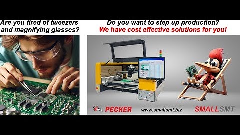 Demonstration of production process at customer Fichtelbahn using SMALLSMT Pecker and HR-300 Reflow