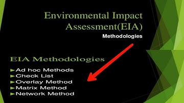Environmental Impact Assessment Methodology || Lecture # 32  ,  Part 1  || .