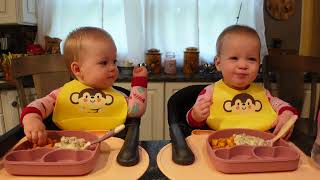 Twins try biscuits and gravy!