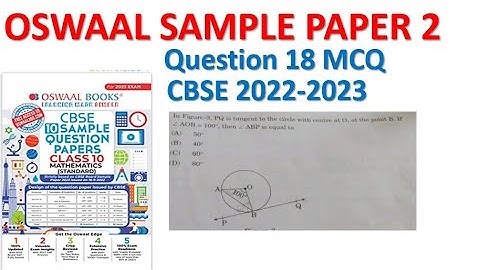 PQ is tangent to the circle with Centre at O, at the point B. If ∠AOB = 100° then ∠ABP, is equal to