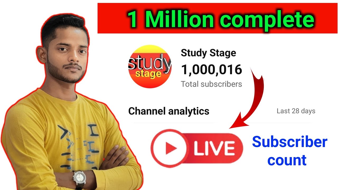 1 Million live Subscribers count 🔥 - YouTube