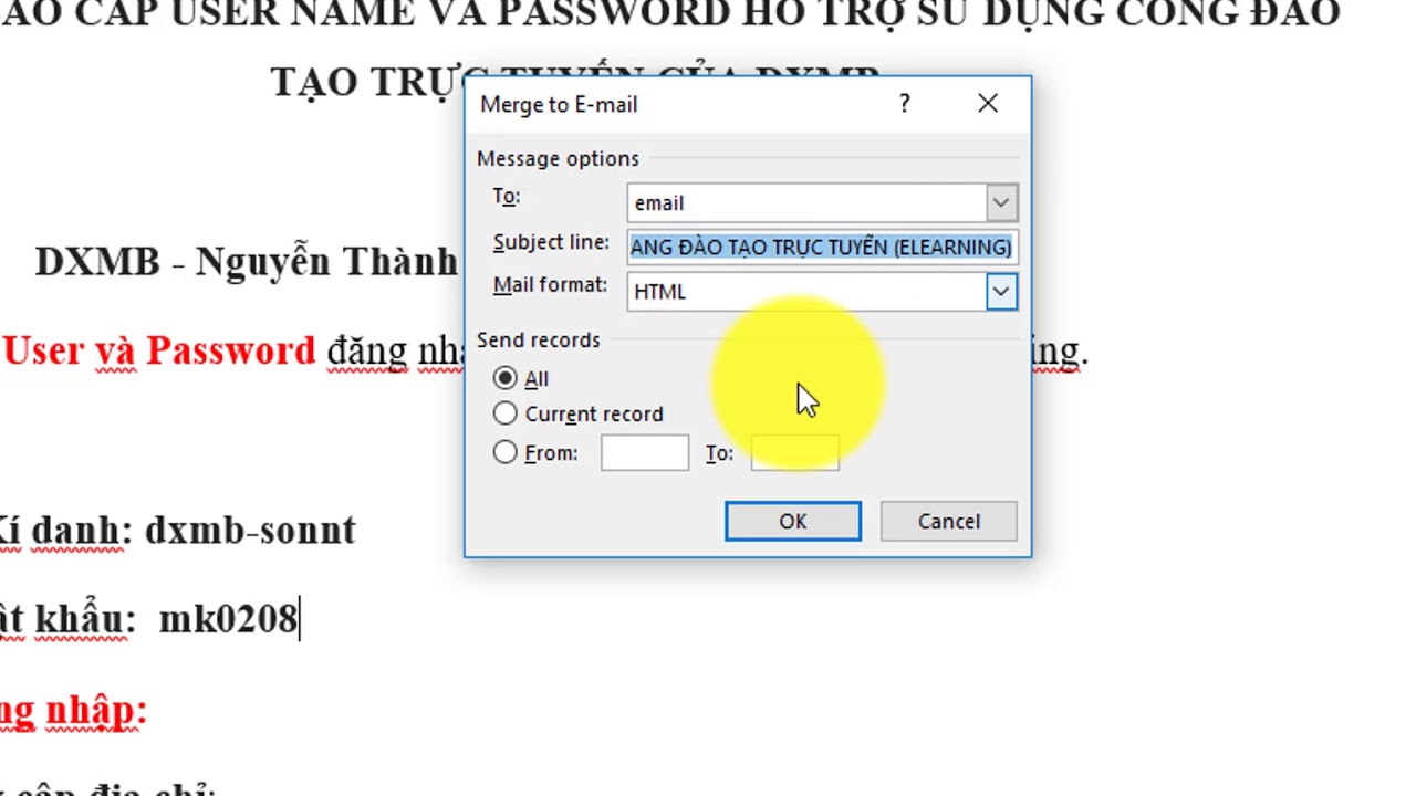 Cách thức gửi mail hàng loạt cho từng khách hàng