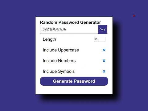 Random Password Generator Using Javascript