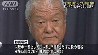 “防衛増税”で鈴木財務大臣「なるべく早いほうがいい」(2023年9月13日)