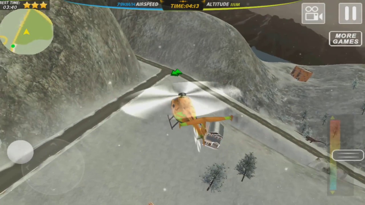 Helicopter Snow Hill Rescue 17 - Gameplay video