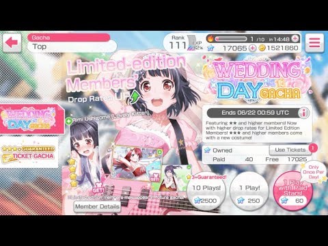 BanG Dream EN - Wedding Day Gacha (5000 stars + 1 Golden Ticket)