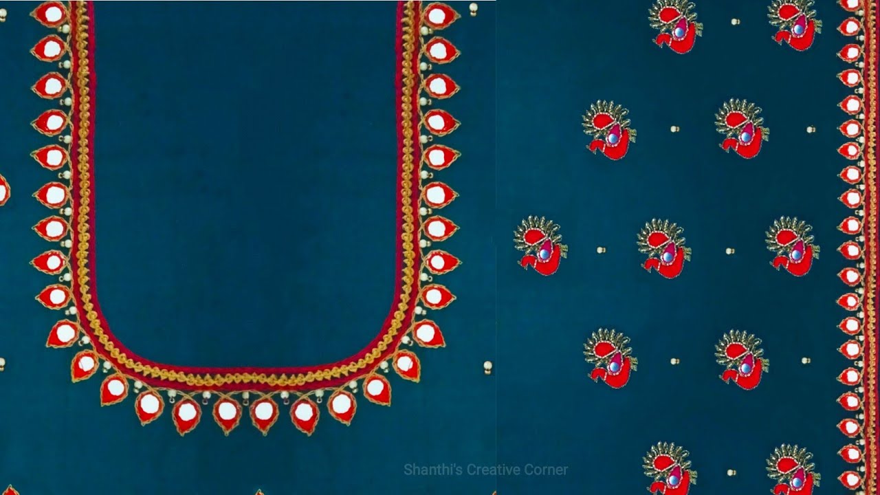 మగ్గం అవసరం లేకుండా Normal Needleతో మీ Blouseని Designer Blouseలా చేసుకోండి #PeacockworkBlouseDesig