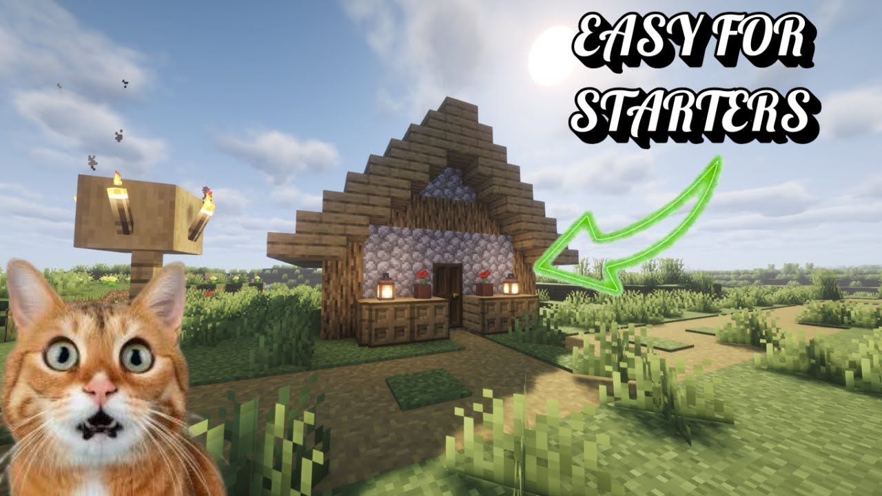 Easy Minecraft Starter House Tutorial 🏠 | Perfect for Beginners - YouTube