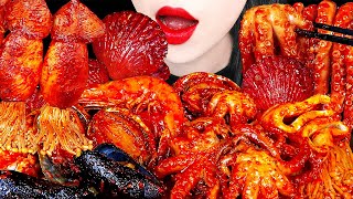 SPICY SEAFOOD BOIL 매운 해물찜 먹방 *낙지, 오징어, 전복, 가리비, 팽이버섯 OCTOPUS, ENOKI MUSHROOMS COOKING&EATING SOUNDS