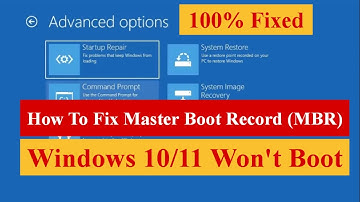 How To Fix Master Boot Record MBR | Windows won