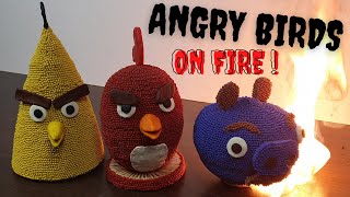 Angry birds flight to fire | Fire chain reaction of matches