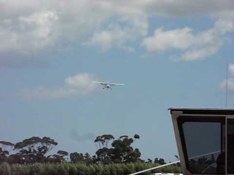 A nice shot of a cessna landing at Parakai Aerodrome Auckland New Zealand