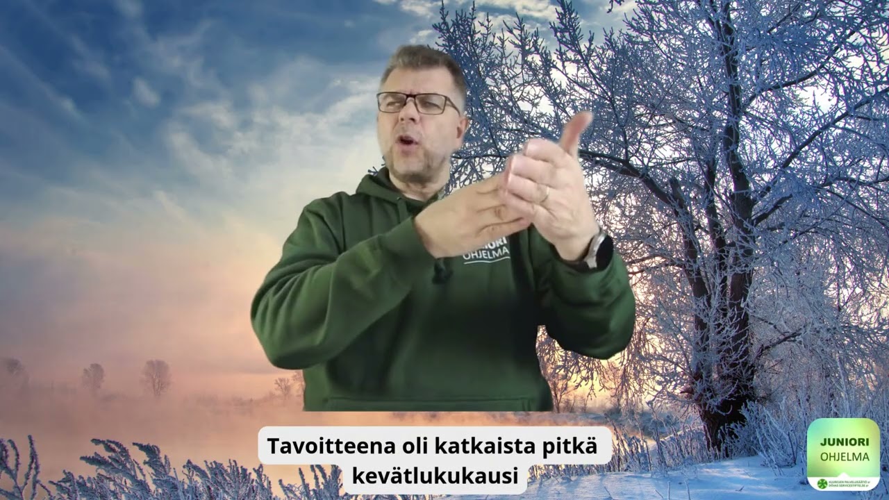 Juniori-ohjelma: Viikon viittomat ja lauseet aiheesta 10 asiaa hiihtoloman historiasta Suomessa