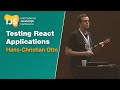 Testing React Applications talk, by Hans-Christian Otto