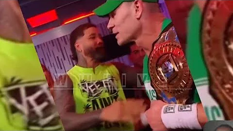 Jey uso, Cody Rhodes & Rey mysterio celebrate John Cena IC Title win backstage on WWE RAW 