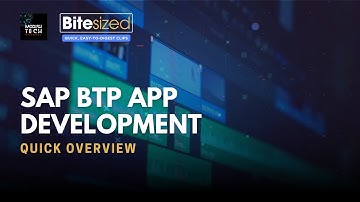 SAP BTP App development pillar quick overview