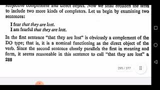 Chapter 19, Some Syntactic Details, Complements, part1.