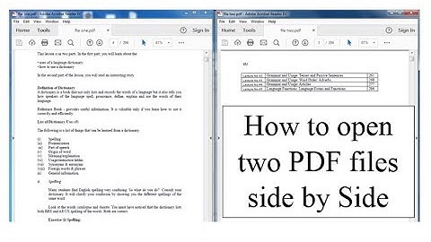 How to open PDF  File side by side in windows