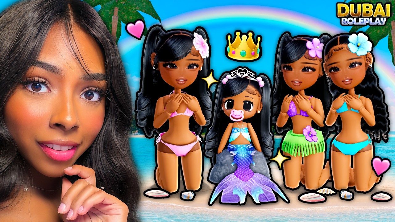 TRIPLETS ADOPT A BABY PRINCESS MERMAID ⭐ (DUBAI RP)