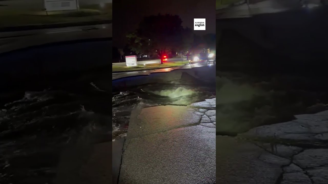 Road Washed Away In Wisconsin