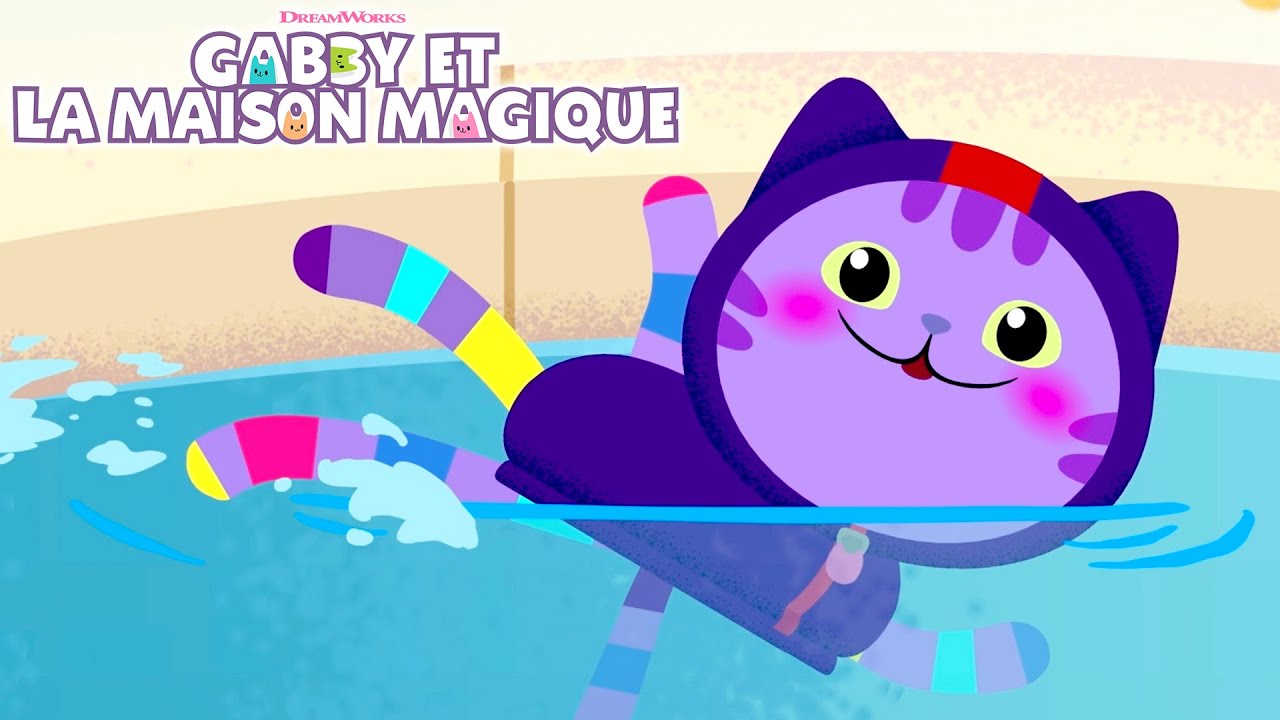 DJ Miaou apprend à nager à et vainc sa peur de l'eau !, GABBY ET LA MAISON  MAGIQUE