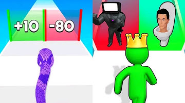 Snake Run Race vs Giant Rush- Satisfying ASMR Gameplay All Update Levels