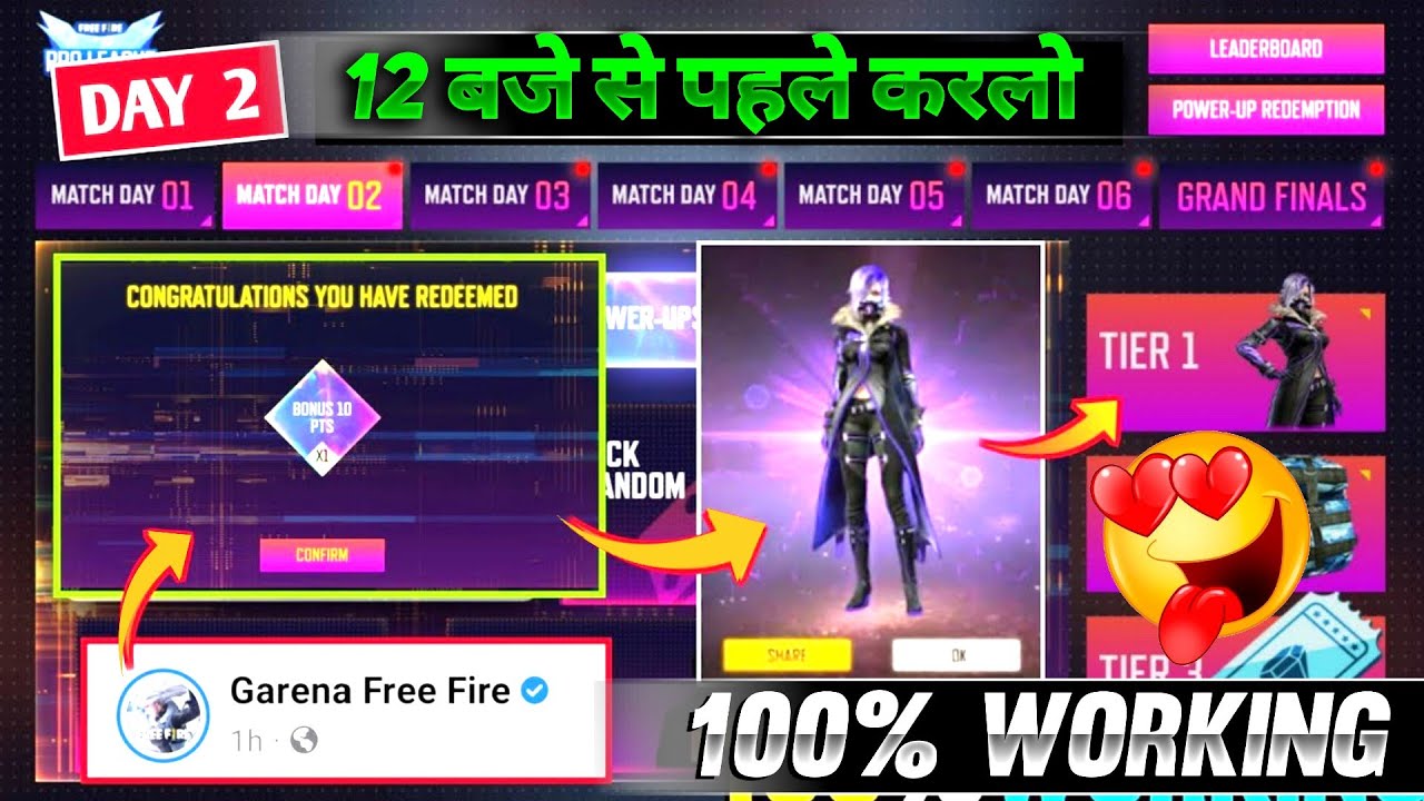 FREE FIRE DAY 2 REDEEM CODE || FFPL DAY 2 REDEEM CODE |FF REDEEM CODE TODAY