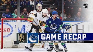 Vegas Golden Knights vs Vancouver Canucks | April 08, 2024 | Game Highlights | NHL Regular Season