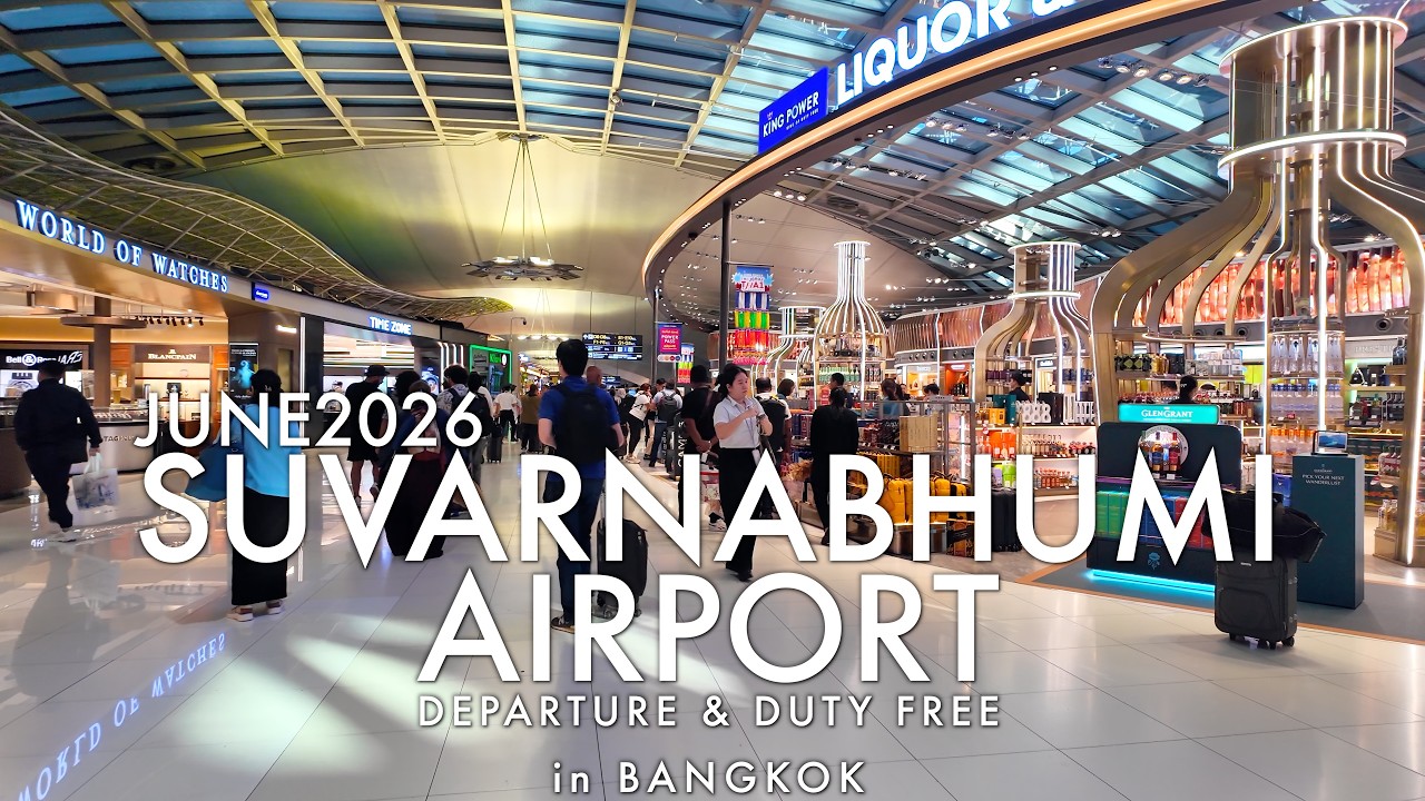 Bangkok, Thailand | Suvarnabhumi Flygplats | Rundtur på Flygplatsen