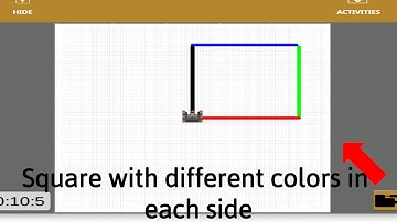 How to make a square in VexCode Vr (different colors on each side)