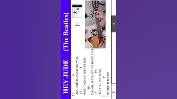 Thumbnail of Hey Jude #thebeatles #lyrics #guitar #chords #guitarcover #guitartutorial #coversong #lyrics #shorts