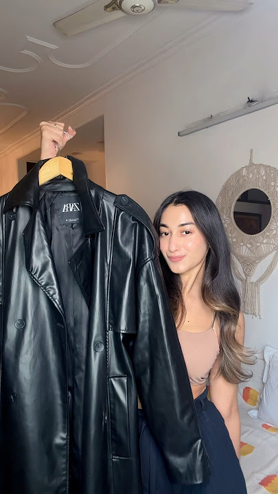 How to style leather coat in winters #winterfashion #wintercoats #winterwearforwomen  @zara