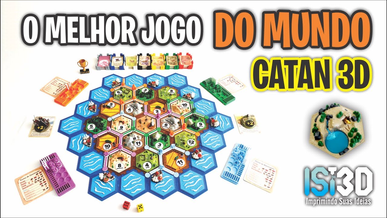 Catan 3d para 4 Jogadores - Jogo de Tabuleiro ( Isi 3d )