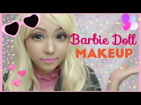 バービー人形風ドーリーメイク Barbie Doll Transformation Make Up Youtube