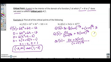Section 5-2 Video 2- Extreme Value Theorem, Global vs Local Extrema, and Critical Points