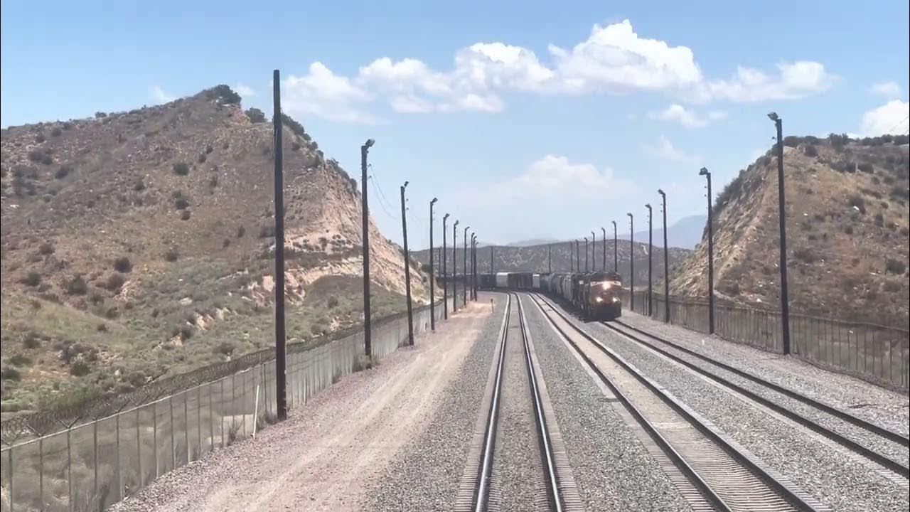 Amtrak Southwest Chief westbound, starting up Cajon Pass, west of