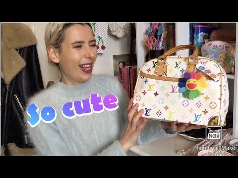 LOUIS VUITTON MULTICOLOR TROUVILLE BAG/ TAKASHI MURAKAMI/ REVIEW/ STYLING  VIDEO/ JESSIE 