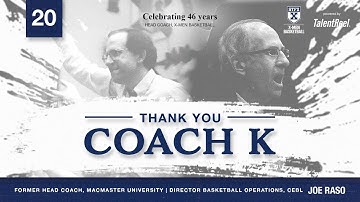 Thanks Coach K message - Joe Raso