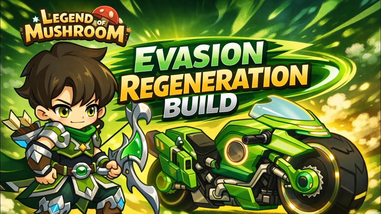 Сборка «Священный Охотник» с упором на уклонение и регенерацию для защиты в игре «Легенда о Грибах».