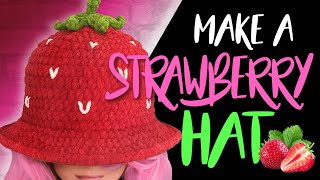 Strawberry Bucket Hat Easy Crochet Tutorial