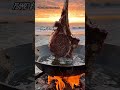 Deep Fried Tomahawk at Sunset 🌅🥩🔥 #foodshorts #asmrfood #bbqmeat