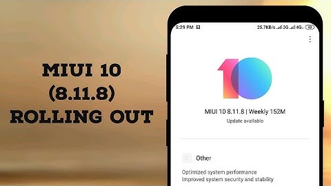 MiUi 10 Global Beta Update 8.11.8 Rollout