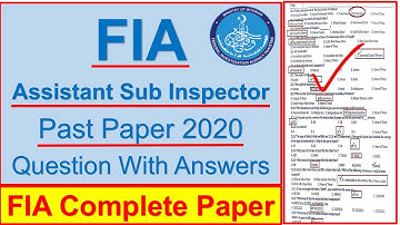 FIA Assistant Sub Inspector MCQs, FIA ASI OTS Past Papers, FIA Test Preparation, FIA Jobs 2021,